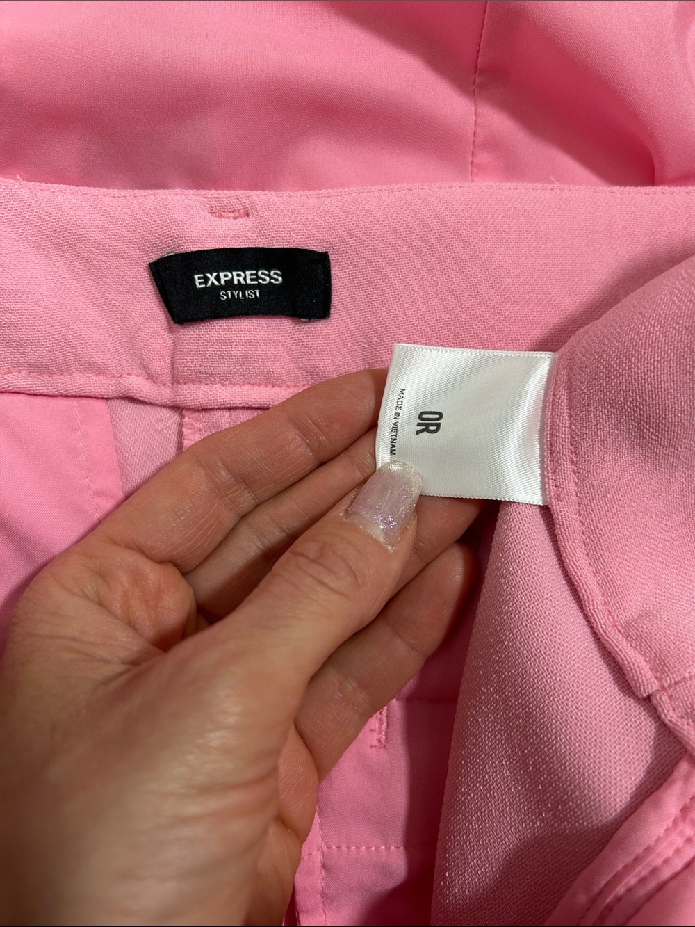 Express Bubblegum Pink Stretch Suit Set Blazer & Stylist Ankle Pants - Picture 8 of 8